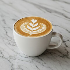 大理石の上のカフェラテ