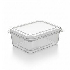 white plastic container on white background