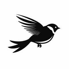 Fototapeta premium Elegant bird illustration showing movement in a classic black silhouette