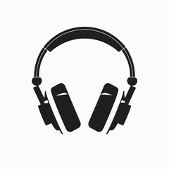 Obraz premium Modern headphones present minimalist design and sound experience rendered as stark silhouette