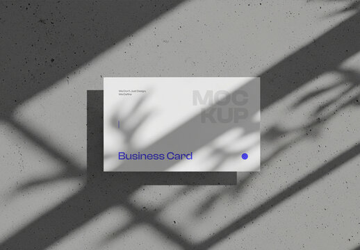 Flotaing Business Card Mockup with Shadow