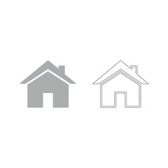 Vector illustration of house icon in two styles