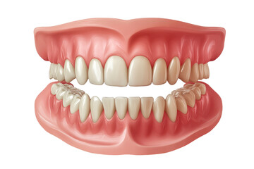 Obraz premium Detailed view of human teeth, gums, and bone structure highlighting dental anatomy and health in a clinical setting