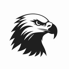 Fototapeta premium Majestic bald eagle head in bold black and white vector silhouette