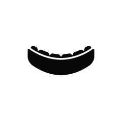 Black curved dental retainer white