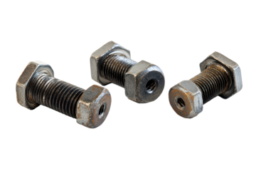 Set of high-quality bolts displayed against a clean white background, highlighting the intricate design and durability of each piece