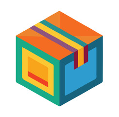 Colorful Isometric Delivery Box Icon
