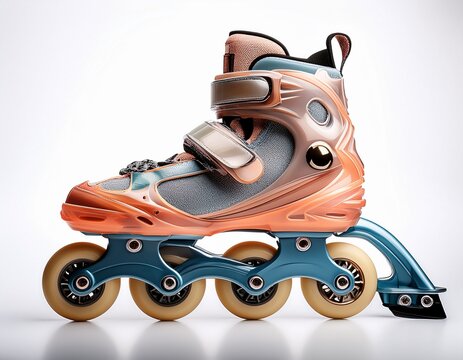 Generated image Children's roller skates on a white background without shadows