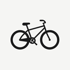 Fototapeta premium Minimalist bicycle symbol displayed, presenting bike commuting vector style silhouette