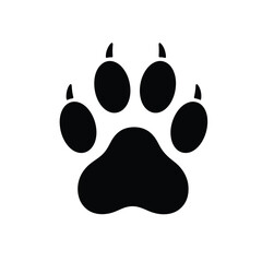 Vector illustration of black paw print of an animal, vector image