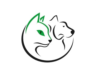 Obraz premium Simple cat and dog logo design