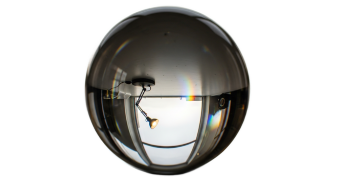 Reflective Sphere Abstract Dark Interior Design