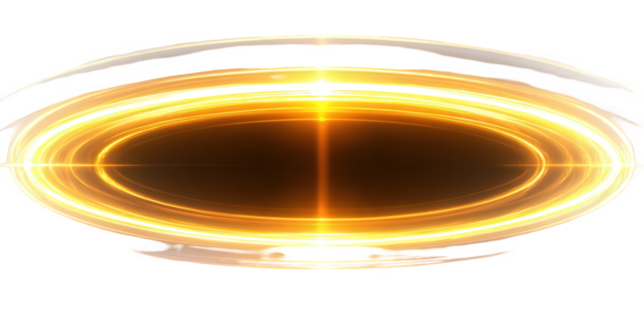 Abstract Gold Energy Ring with Glowing Light Effects