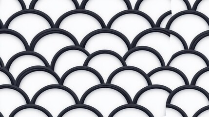 Elegant Interlocking Dark Arcs on White Background Creates Modern Design