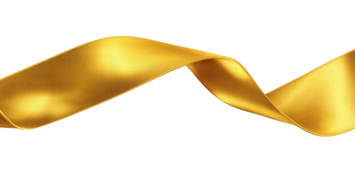 Golden Ribbon Twirl on Black Background