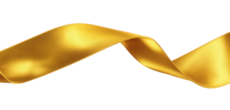 Golden Ribbon Twirl on Black Background - Powered by Adobe