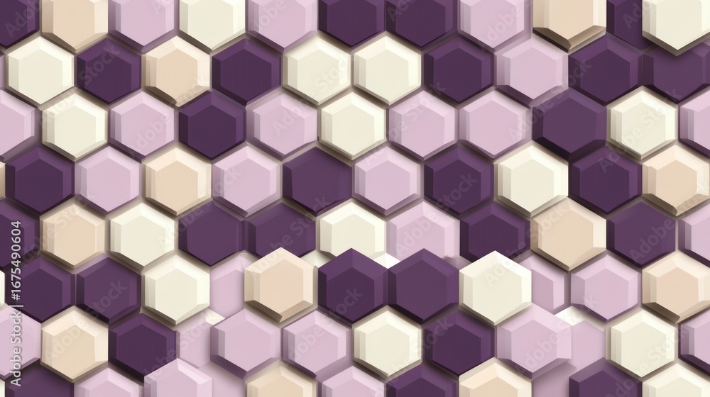 Poster abstract hexagonal pattern with soft pastel colors for modern design