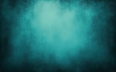 Obraz premium Abstract textured teal background with dark edges and gradient lighting creating a moody and atmospheric effect