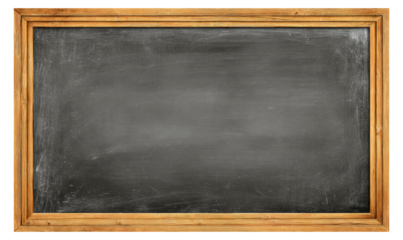 Empty Blackboard with Wooden Frame in Classroom or School Setting