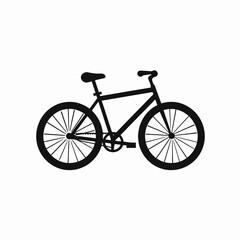 Clean bicycle illustration, simple and minimal riding equipment black silhouette