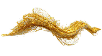 Obraz premium Abstract Gold Glitter Wave on Transparent Background