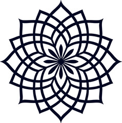 Obraz premium Intricate Floral Mandala Pattern Ornamental Symmetrical Decoration