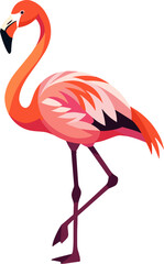 Pink Flamingo Standing Bird Wildlife Tropical Decor