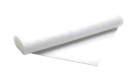 Fototapeta premium White paper towel roll isolated on transparent background in studio shot