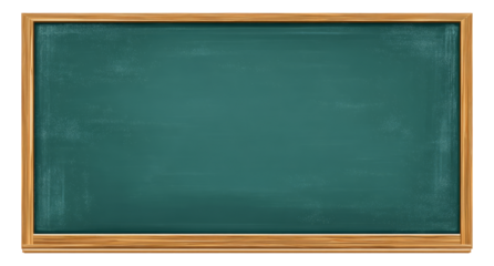 Green Chalkboard with Wooden Frame in Classroom Setting