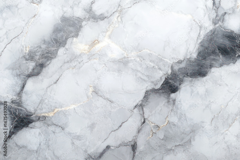 Poster close-up of smooth gray marble surface with natural vein patterns and subtle gold accents creating a