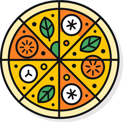 Sliced Vegetarian Pizza Pie Basil Tomato Mushrooms Healthy Food