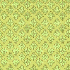 A fresh vibrant leaf pattern evoking feelings of springtime renewal and growth with a simple flat