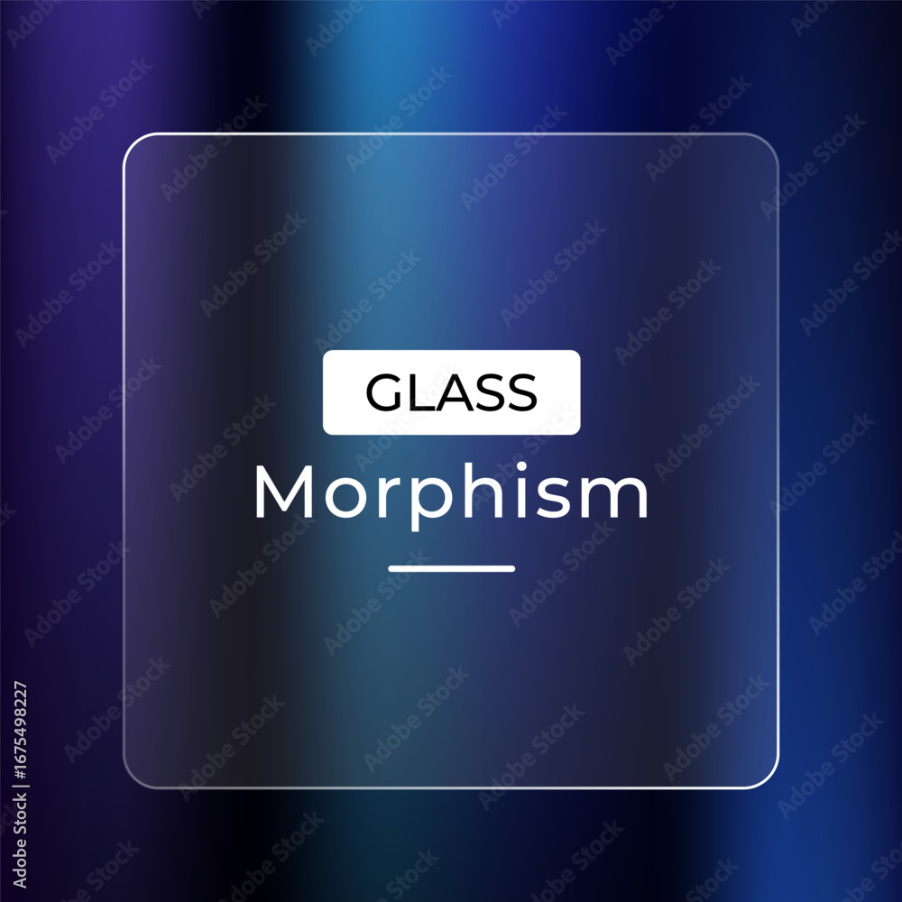 Poster modern glass effect element with soft glowing gradient background