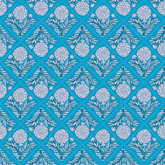 A refreshing floral bloom pattern evoking feelings of summer with a repeating leaf and flower