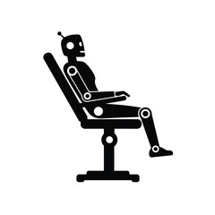 Robot sitting on office chair mechanical