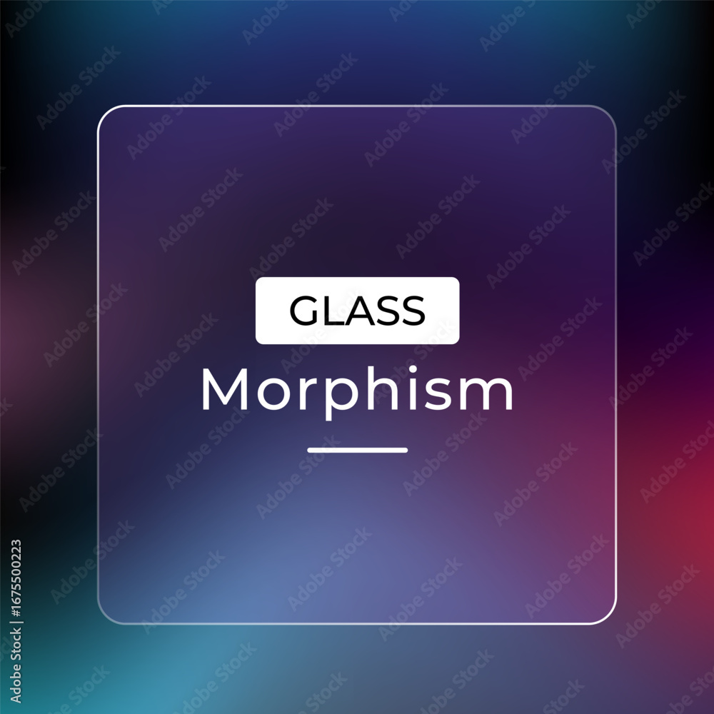 Poster soft glowing glass morphism effect with abstract gradient background