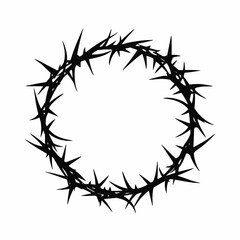 Obraz premium Dark thorny crown represents suffering and sacrifice in stark silhouette