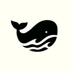 Vector illustration of a cartoon fish, whale, and shark face with an animal icon symbol design © Sany