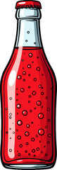Red Soda Bottle With Bubbles Refreshing Drink Illustration