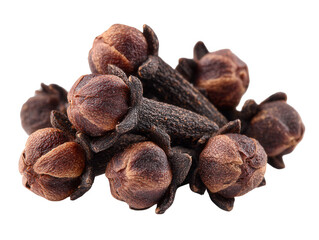 Close-up of Brown Aromatic Cloves Isolated on Transparent Background