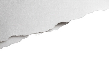 Torn White Paper Texture with Ripped Edges on Black Background