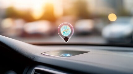 Car Navigation Hologram Display Future Tech on Dashboard, Navigation , Hologram
