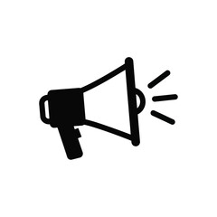 Vector illustration of black megaphone icon for communication