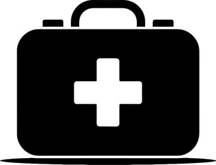 Fototapeta premium Black First Aid Kit for Medical Emergency and Health Applications