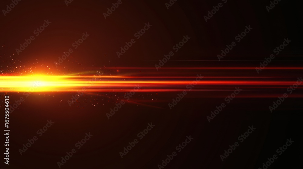 Poster dynamic light trails against a dark backdrop create a sense of speed and energy