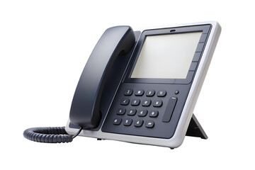 Ip phone with white screen 3d rendering isolated on transparent background