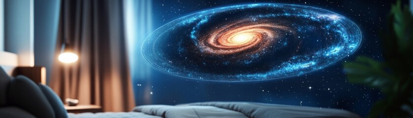 Galaxy Projection in Bedroom, Dreamy Concept, galaxy , bedroom