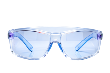 Professional uv light safety glasses polycarbonate shatterproof uvc protection goggles for blocking up to uv rays and blue light isolated on transparent background
