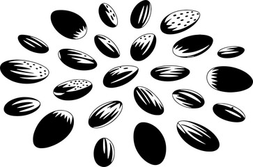 Collection of Abstract Black and White Seeds for Creative Design