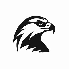 Obraz premium Striking eagle head profile in black and white powerful bird silhouette